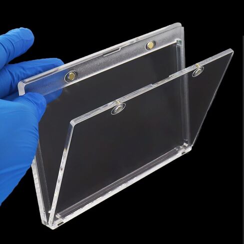 Pack of 2 Magnetic Booklet Card Holders 175PT Vertical Magnetic Card Holder Case UV Protection in Kuwait