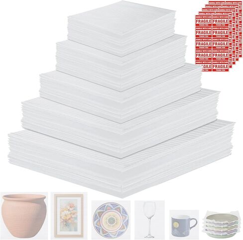 AOBOPLE 250 Pack Moving Packaging Supplies,5 Sizes Cushion Foam Pouch (16x16",16x12",12x12",12x7.5",7.5x7.5") with 12x12" Foam Wrap Sheets,Packing Supplies to Protect Dishes,Photo Frame,Glasses,china in Kuwait