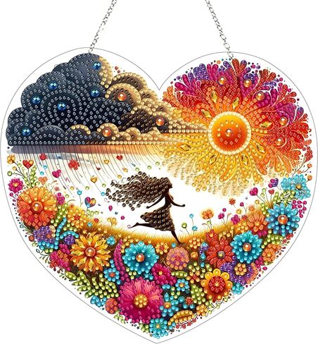 طقم شنقا للفن الماسي 5D للبالغين ، وحجر الراين على شكل خاص ، مزدوج DIY DIY Acrylic Diamond Art Purnants Pendants Home Garden Gard in Kuwait