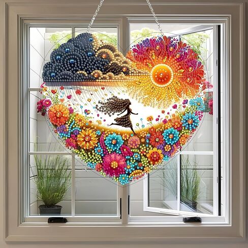 طقم شنقا للفن الماسي 5D للبالغين ، وحجر الراين على شكل خاص ، مزدوج DIY DIY Acrylic Diamond Art Purnants Pendants Home Garden Gard in Kuwait