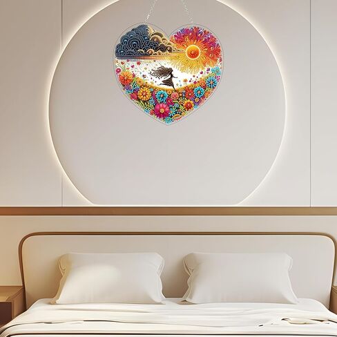 طقم شنقا للفن الماسي 5D للبالغين ، وحجر الراين على شكل خاص ، مزدوج DIY DIY Acrylic Diamond Art Purnants Pendants Home Garden Gard in Kuwait