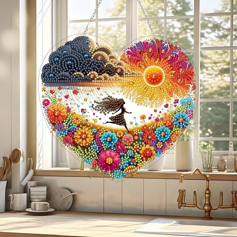 طقم شنقا للفن الماسي 5D للبالغين ، وحجر الراين على شكل خاص ، مزدوج DIY DIY Acrylic Diamond Art Purnants Pendants Home Garden Gard in Kuwait