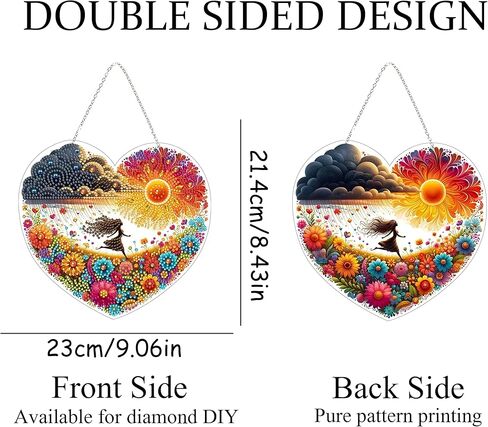 طقم شنقا للفن الماسي 5D للبالغين ، وحجر الراين على شكل خاص ، مزدوج DIY DIY Acrylic Diamond Art Purnants Pendants Home Garden Gard in Kuwait