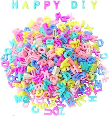 400pcs Large Alphabet Letter Beads,A-Z Big Bubble Letter Charms for Jewelry Making, Bracelets, Necklaces, Keychains, DIY Crafts, Plastic Beads for Personalized Accessories in Saudi Arabia