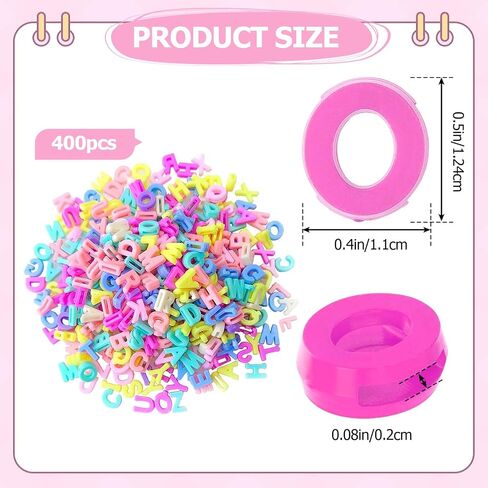 400pcs Large Alphabet Letter Beads,A-Z Big Bubble Letter Charms for Jewelry Making, Bracelets, Necklaces, Keychains, DIY Crafts, Plastic Beads for Personalized Accessories in Saudi Arabia