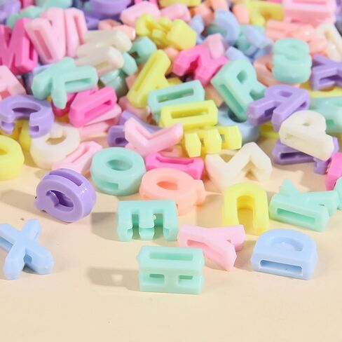 400pcs Large Alphabet Letter Beads,A-Z Big Bubble Letter Charms for Jewelry Making, Bracelets, Necklaces, Keychains, DIY Crafts, Plastic Beads for Personalized Accessories in Saudi Arabia