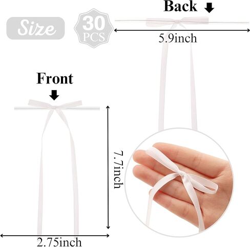 Twist Tie Bows 30 PCS Satin Ribbon Bows Bows Bows for Age Facs Hight Wapp Wedding Wedding Brithday عيد الحب حفلة عيد الميلاد (أسود) in Kuwait