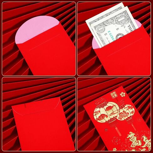 36pcs Chinese New Year Red Envelopes, 2024 New Year Hong Bao, 6 Styles Large Spring Festival Red Pocket Lucky Money Packets for Year of The Dragon, Weeding, Birthday, Christmas (Style 2) in Saudi Arabia