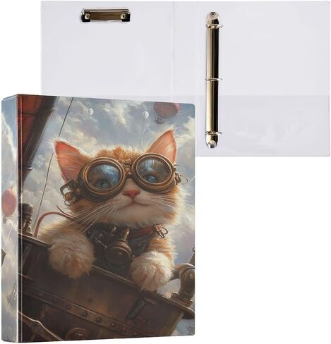 Caikeny 3 Ring Binder Sharks Fish Uderwater Animal Animal Binders 1.5 inctions Round Ring Boardboard مع 2 جيوب للمستلزمات المكتبية in Kuwait