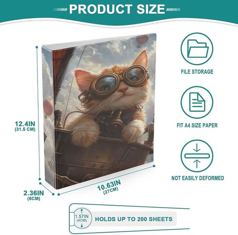 Caikeny 3 Ring Binder Sharks Fish Uderwater Animal Animal Binders 1.5 inctions Round Ring Boardboard مع 2 جيوب للمستلزمات المكتبية in Kuwait