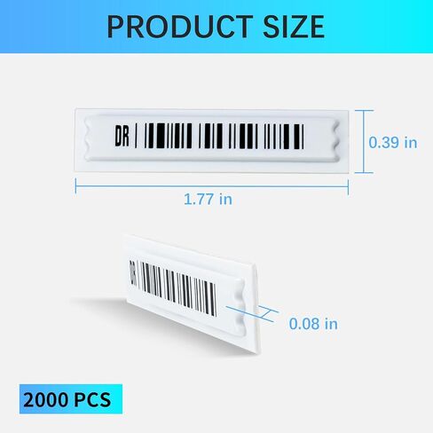 58khz AM Security Label Tags (Mock Barcodes), Acoustic Magnetic Sticker checkpoints,Compatible with 58khz acousto-Magnetic EAS System (2000PCS) in Saudi Arabia
