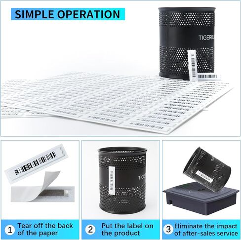 58khz AM Security Label Tags (Mock Barcodes), Acoustic Magnetic Sticker checkpoints,Compatible with 58khz acousto-Magnetic EAS System (2000PCS) in Saudi Arabia