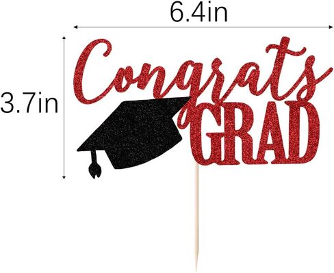 Palasasa Congrats Cake Topper ، 2025 زخارف الحفلات العليا (الذهب 6.6inch) in Kuwait
