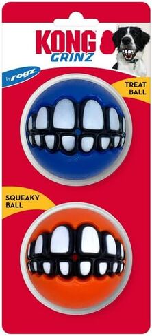 KONG Grinz by Rogz Variety Packs - Durable Bouncy Balls with Grinz Teeth (Small 3 Pack) in Saudi Arabia