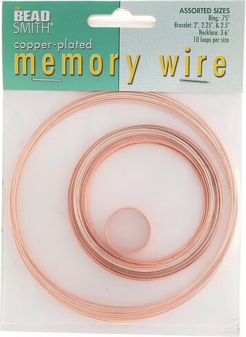 The Beadsmith Plated Memory Wire - Assortment Pack - 5 Sizes - 10 Coils Each - 3 Styles: Ring, Bracelet & Necklace - Silver Color - Stainless Steel - Create Multi-Strand Jewelry in Saudi Arabia
