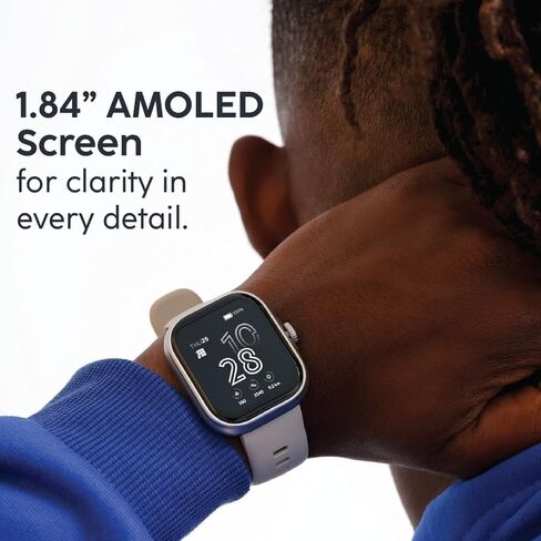 Cubitt Viva Smartwatch/Fitness Tracker with 1.84" Touch AMOLED Screen, Bluetooth Calling, 60+ Sports, Blood Oxygen, Heart Rate, Stress and Sleep Monitor, Waterproof, Step Counter for Men and Women in Kuwait