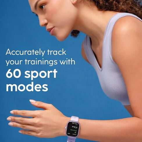 Cubitt Viva Smartwatch/Fitness Tracker with 1.84" Touch AMOLED Screen, Bluetooth Calling, 60+ Sports, Blood Oxygen, Heart Rate, Stress and Sleep Monitor, Waterproof, Step Counter for Men and Women in Kuwait