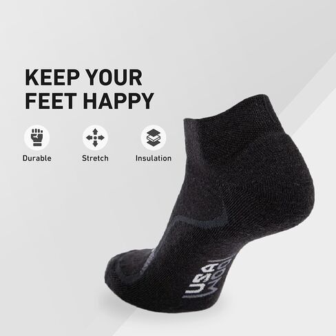 GRIP6 Wool No Show Socks -Merino Wool Socks Made in the USA- Lightweight Wool Hiking Socks -Warm Ankle Socks for Men & Women in Saudi Arabia