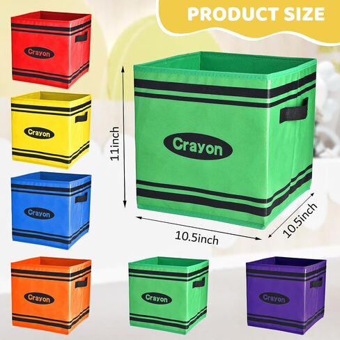 6Pcs Colorful Cubes Fabric Storage Bins Crayon Cubby Cubes with Handles Rainbow Classroom Book Toy Storage Back to School Supplies for Playroom Nursery Organizer(6 Pcs) in Saudi Arabia