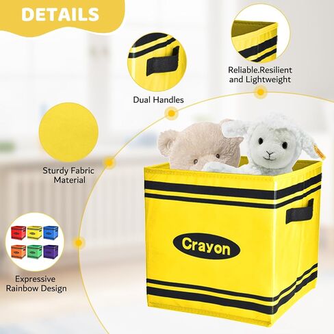 6Pcs Colorful Cubes Fabric Storage Bins Crayon Cubby Cubes with Handles Rainbow Classroom Book Toy Storage Back to School Supplies for Playroom Nursery Organizer(6 Pcs) in Saudi Arabia