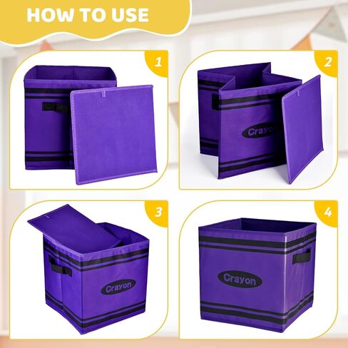6Pcs Colorful Cubes Fabric Storage Bins Crayon Cubby Cubes with Handles Rainbow Classroom Book Toy Storage Back to School Supplies for Playroom Nursery Organizer(6 Pcs) in Saudi Arabia