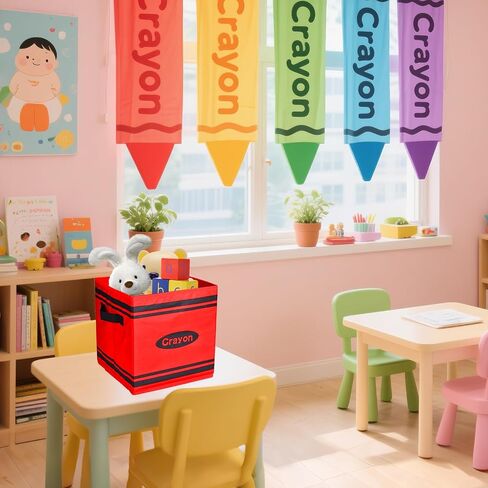 6Pcs Colorful Cubes Fabric Storage Bins Crayon Cubby Cubes with Handles Rainbow Classroom Book Toy Storage Back to School Supplies for Playroom Nursery Organizer(6 Pcs) in Saudi Arabia