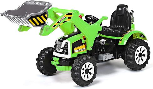 Costzon Ride on Excavator, 12V Battery Powered Construction Vehicles for Kids with Front Loader, Horn, Safety Belt, Treaded Wheels, Ride on Bulldozer Truck, Excavator Ride on Toy Gift for Boys Girls in Saudi Arabia