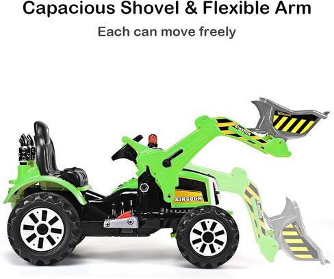 Costzon Ride on Excavator, 12V Battery Powered Construction Vehicles for Kids with Front Loader, Horn, Safety Belt, Treaded Wheels, Ride on Bulldozer Truck, Excavator Ride on Toy Gift for Boys Girls in Saudi Arabia