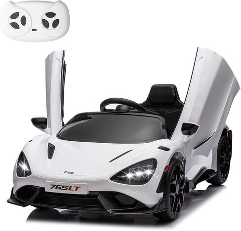 Kids Ride-on Car Licensed McLaren765LT for 3-6Years Old, Electric car 12V Battery Powered Electric Vehicle, w/Parent Remote, Music Player, LED Lights, Smooth Start, 3 Speeds, Pink in Saudi Arabia