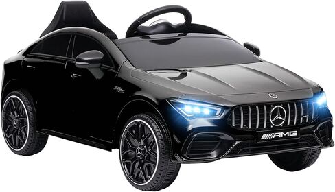 QABA Mercedes-Benz AMG CLA 45 مرخصة من سيارة 12V Kids Carep ، ركوب بالطاقة البطارية على سيارة مع التحكم عن بعد ، عجلات النقل ، تعليق الربيع ، مصابيح LED ، قرن الموسيقى ، أبيض in Saudi Arabia