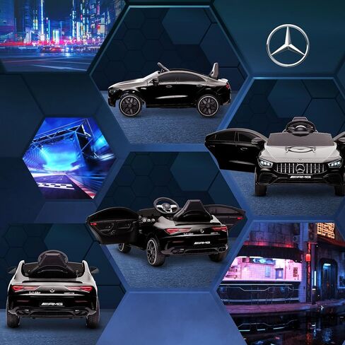 QABA Mercedes-Benz AMG CLA 45 مرخصة من سيارة 12V Kids Carep ، ركوب بالطاقة البطارية على سيارة مع التحكم عن بعد ، عجلات النقل ، تعليق الربيع ، مصابيح LED ، قرن الموسيقى ، أبيض in Saudi Arabia