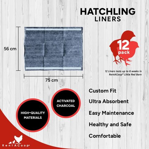 RentACoop Hatchling Liners for Little Red Barn Pack of 12 - Odor-Control Chick Brooder Pads - Absorbent, Leakproof Bedding for Baby Chicks, Ducklings, and More in Saudi Arabia