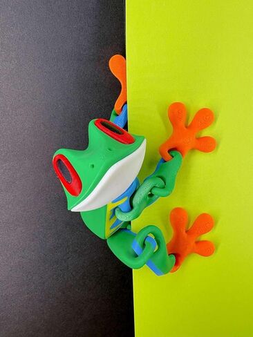 ثلاثية الأبعاد المطبوعة المغناطيسية ، التماثيل ثلاثية الأبعاد ، الضفدع المزيف ، الحيوانات المطبوعة ثلاثية الأبعاد المفصلية ، تململ ثلاثية المطبوعة لديكور مغناطيس الثلاجة ، ديكور مراقبة الكمبيوتر (أخضر 15 سم) in Kuwait