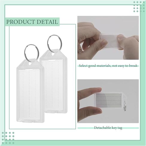 50 Pcs Plastic Key Tags with Labels, Key Labels with Ring and Label Window,Key Identifiers for Luggage, USB Drive, Backpack,Luggage Travels Home Office Classification Gifts Favors Supplies (white) in Kuwait