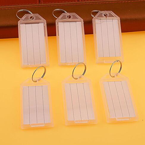 50 Pcs Plastic Key Tags with Labels, Key Labels with Ring and Label Window,Key Identifiers for Luggage, USB Drive, Backpack,Luggage Travels Home Office Classification Gifts Favors Supplies (white) in Kuwait