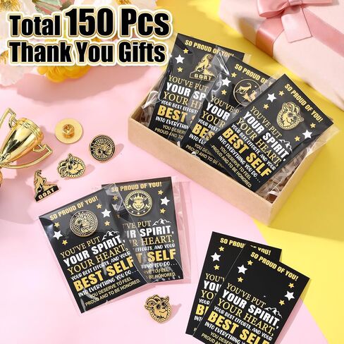 Quelay 50 Set Employee of The Month Lapel Pins 3/4 Inch Outstanding Employee Appreciation Pin Bulk with Cards & Bag Recognition Xcellence Service Motivational Brooches for Teacher Staff in Saudi Arabia