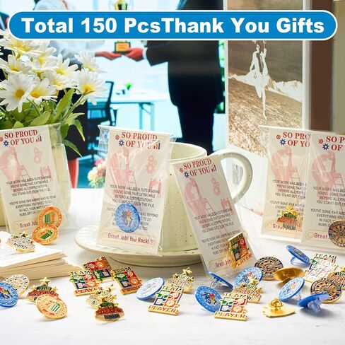 Quelay 50 Set Employee of The Month Lapel Pins 3/4 Inch Outstanding Employee Appreciation Pin Bulk with Cards & Bag Recognition Xcellence Service Motivational Brooches for Teacher Staff in Saudi Arabia