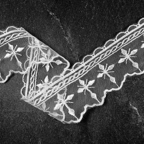 3-Yards White Embroidered Tulle Cross Church lace Trim, 2-1/8 Inch, STEP-3521, TR-12225 (White)