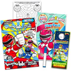 Power Rangers Coloring Book and Activity Set - Bundle with Power Rangers Coloring Book with Mess Free Marker, Play Pack with Coloring Pages, Stickers for Teens Toddlers Boys Girls Children