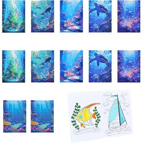 12 Pcs Ocean Coloring Books for Kids Under the Sea Mini Drawing for Birthday Party Mermaid Party Supplies Sea Animals