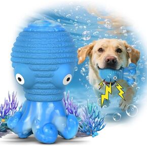 Dog Toys for Aggressive Chewers, Indestructible Dog Toy, Durable Octopus Squeaky Dogs Chew Toys for Medium and Large Breed—Keep Dogs Busy for Summer Pool Party, Outdoor Travel, Blue