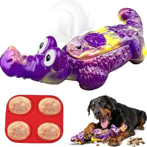 Dog Chew Toys for Aggressive Chewers, Indestructible Dog Toy to Keep Them Busy, Durable Tough Dog Toys for Small Medium Large Breed Teeth Cleaning Toys (Purple)