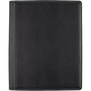 Cambridge Limited NoteTaker Business Portfolio/Notebook, 8-1/2" x 11", Refillable, 50 Ruled Sheets, 5" x 8" Notepad, Business Card Pocket, Zipper Mesh Pocket, Black (06126)