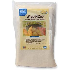 Fields Pellon® Wrap N Zap® Microwave Safe 100percent Natural Cotton Batting 45 × 1 ياردة M544.10