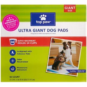 Top Paw New & Improved Ultra Giant Dog Pads | 44% Bigger & 2X More Absorbent (50 Count - 2 Pack)