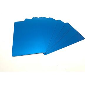 Malayan Products Thick Metal Business Card Blanks 0.45MM Laser Engraving Aluminum Sheets in Bulk | Multipurpose Metal Sheets for Crafting, CNC Engraving (Blue, 50 Count)