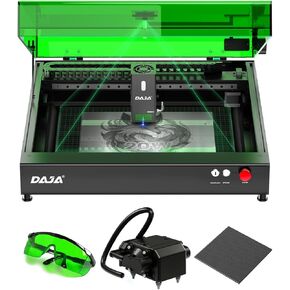 DAJA A8 20W Diode Desktop Laser Engraver Machine with Air Assist Smart 16MP Cameras, 600mm/s Speed Beginner-friendly Class 1 Safety Laser Engraver for Wood and Metal, Acrylic,