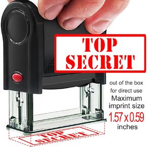 Self Inking Top Secret Stamps Rubber Privacy Stamp Confidential Stamps Classified Stamp,Red Top Secret Detective Seal for Scrapbooking, Arts, Craft, Kids DIY, Calendars Journals