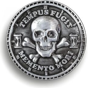 Carpe Diem & Memento Mori Inspirational Challenge Coin – 1.57" Collector's Edition Zinc Alloy Token with Timeless Stoic Symbols & Protective Display Case