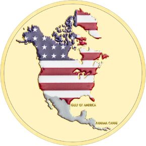 Trump New America Flag Map Coin Trump Collectible Coins 2025-2029 Make America Great Once Again Coins